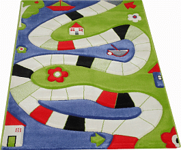 Детский развивающий игровой рельефный 3D ковер Игровая тропинка синий