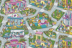 Детский ковер-палас с дорогами Alley