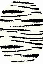 Ковер SHAGGY ULTRA s608 BONE-BLACK Овал