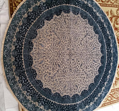 Индия шерсть шелк 14x14 863 IVORY/D.BLUE Круг