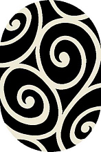 SHAGGY ULTRA S696 BLACK-CREAM Овал