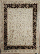 Индия шерсть шелк 14x14 818A IVORY / D.BROWN