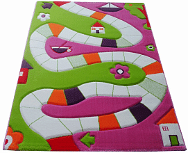 Детский развивающий игровой рельефный 3D ковер Игровая тропинка розовый