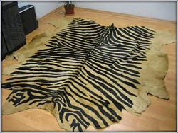 Ковер-шкура Зебра коричнево-черная