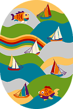 Ковер детский FUNKY FIT lime ОВАЛ