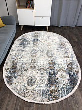 Ковер DOKU 9354H BLUE / CREAM Овал