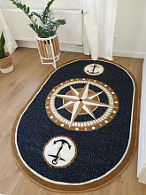 Ковер Морской ОВАЛ темно-синий 