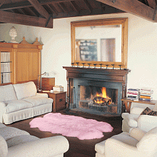 Овчина высокоплотная (накидка/ковер) ЧЕТВЕРНАЯ сиреневый снег