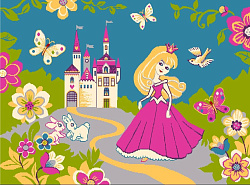 Ковер детский с ПРИНЦЕССОЙ FUNKY NEL turquoise