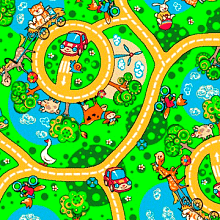 Детский ковер-палас  Карусель зеленый 