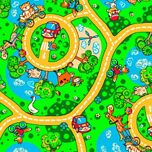 Детский ковер-палас Карусель зеленый