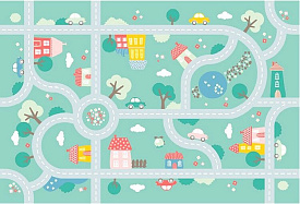 Детский развивающий 3D ковер с дорогами  ДОРОЖКИ-ДОМИКИ 86146