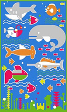 Детский 3D ковер с дорогами КИНДЕР Морские обитатели 51010