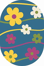 для детей Цветы CRYSTAL 1021 BLUE ОВАЛ