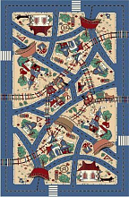 Детский высокоплотный ковер Веселые дорожки синий