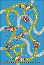 Детский ковер Гоночная трасса голубой 