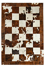 Сшивной ковер из шкур Натюрель ТРИКОЛОР ШАШКА номер 2