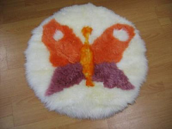Коврик из овчины Бабочка круглый