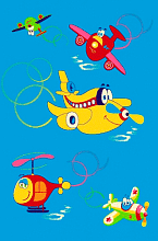 Детский ковер KIDS 38991 44966.Самолетики