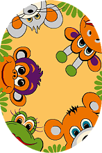 Ковер детский FUNKY TIG gold ОВАЛ