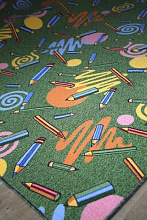 Детский ковер-палас КАРАНДАШИ 1127-51 ЗЕЛЕНЫЙ