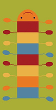 Ковер детский FUNKY MILLIPEDE lime